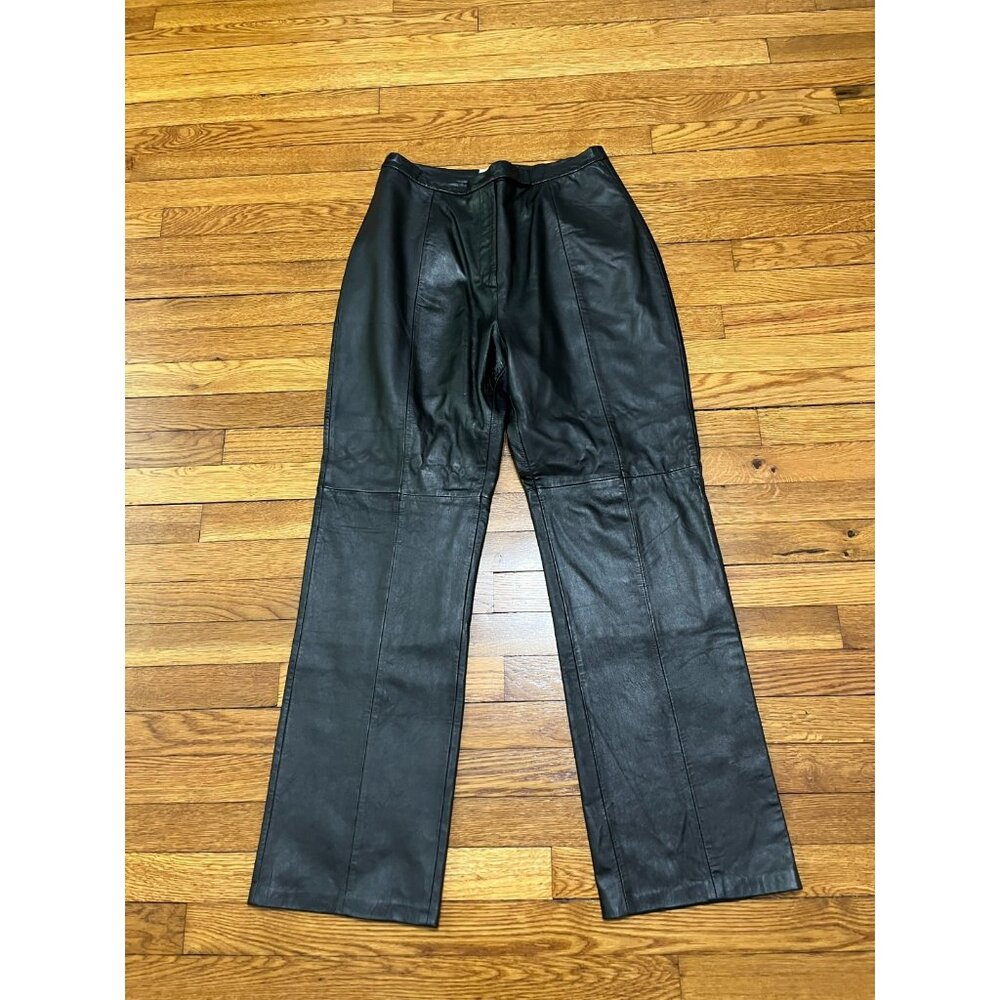 Croft & Barrow Black Lambskin Leather Pants Biker Women's Size 12 NWT $134.00